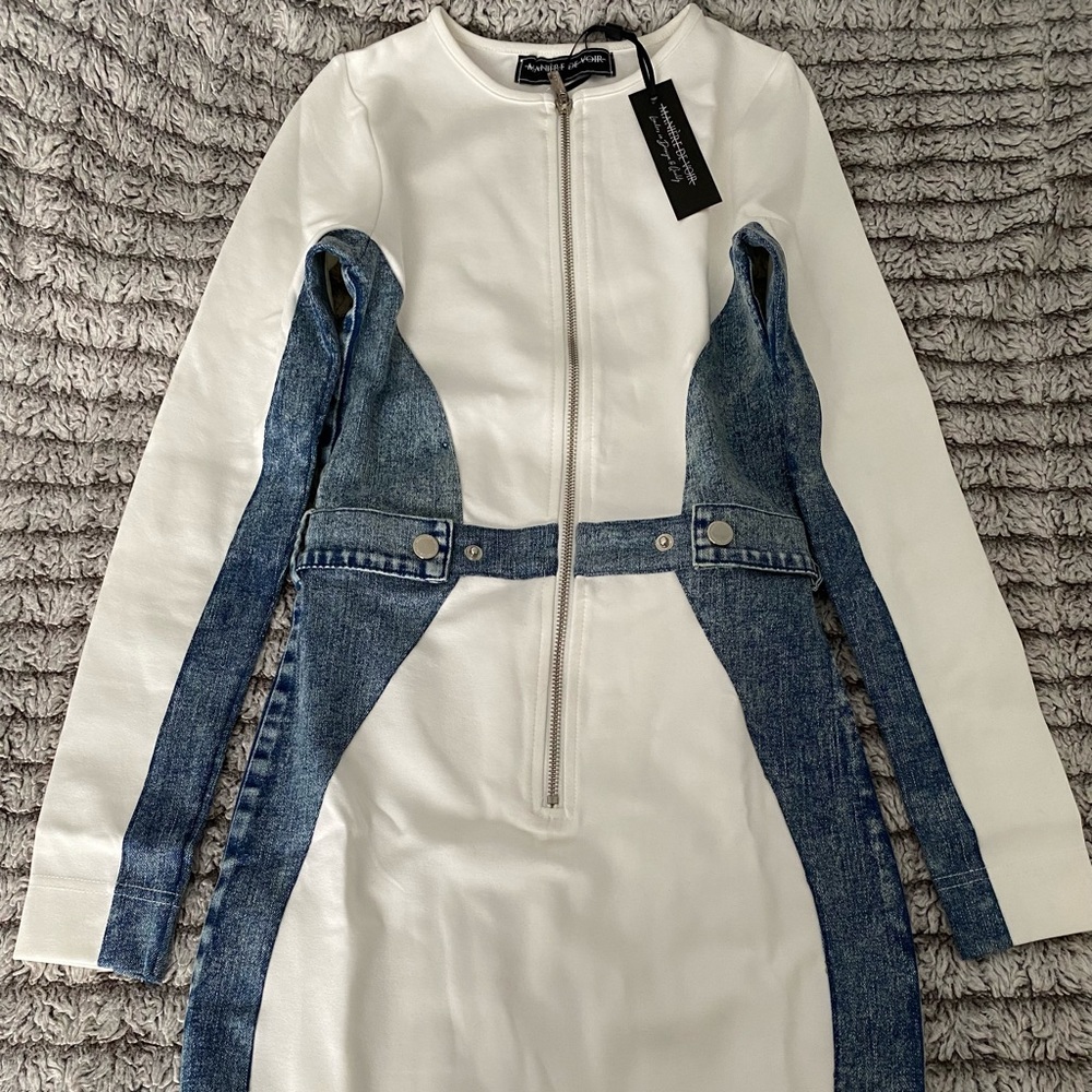 Denim panel Bodycon Dress